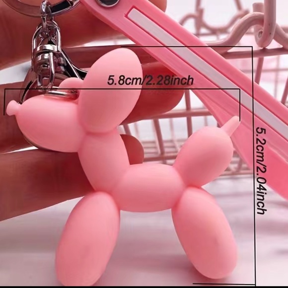 NEW Black Cartoon Balloon Dog Keychain - Picture 2 of 2